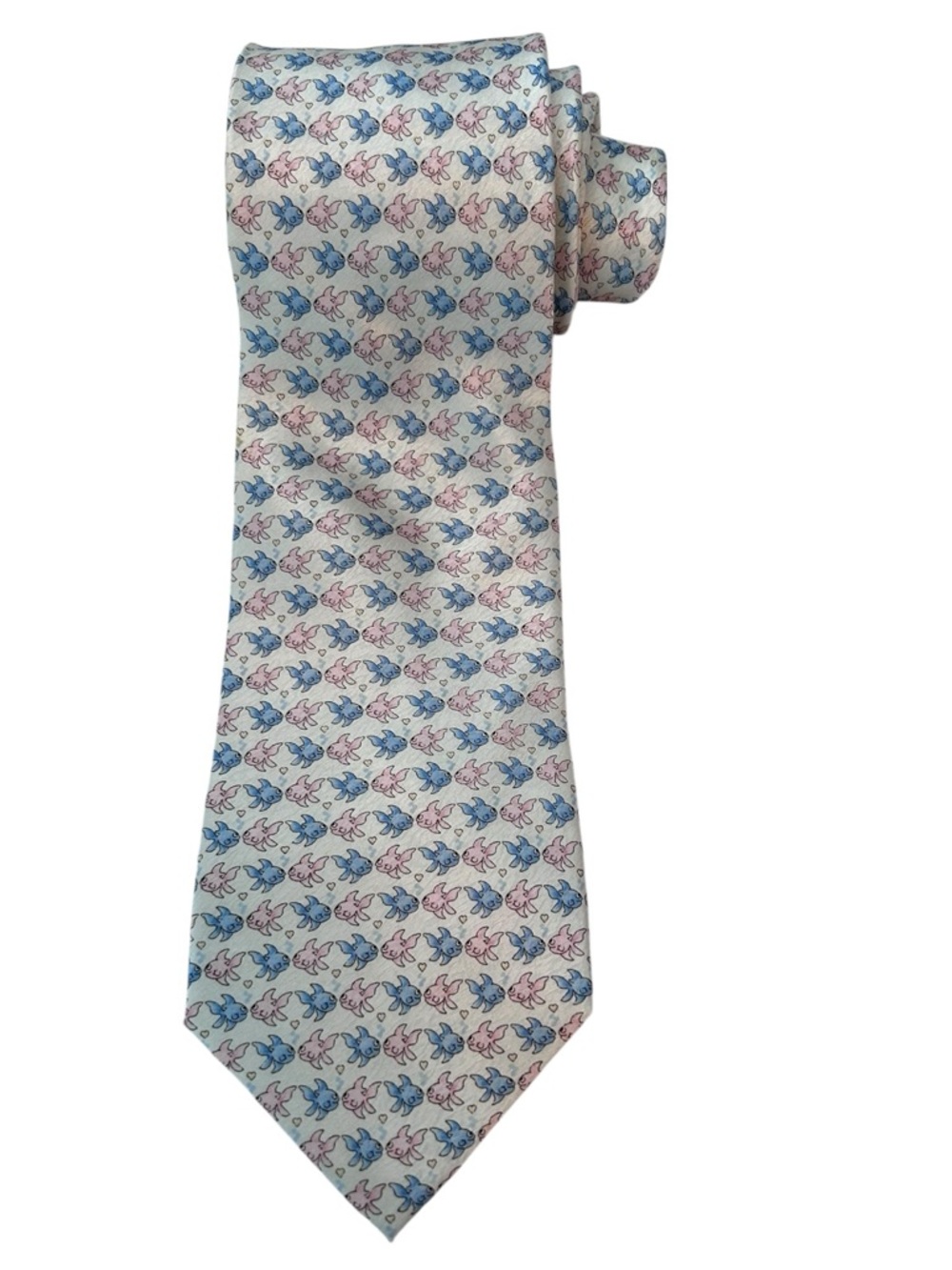 Campia Men's Floral‎ Pattern Silk Tie - Blue & Pink